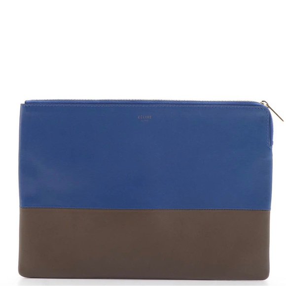 Authentic CELINE Lambskin Bi-Color Solo Clutch - Picture 1 of 6